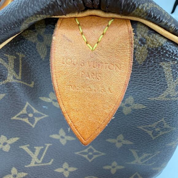 Louis Vuitton Monogram Speedy 30 Boston Bag Hand Brown M41526 Made in USA 2006 - Picture 2 of 16